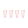 Hairpin Legs Set of 4, 2-Rod Design - Orange-Red Powder Coated Finish