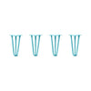 DIY Hairpin Legs Hairpin Legs 11" / Teal / 1/2" Hairpin Legs Set of 4, 3-Rod Design - Teal Powder Coated Finish