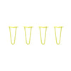 Hairpin Legs Set of 4, 2-Rod Design - Yellow Powder Coated Finish