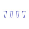 DIY Hairpin Legs Hairpin Legs 12" / Blue / 1/2" Hairpin Legs Set of 4, 2-Rod Design - Blue Powder Coated Finish