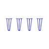 DIY Hairpin Legs Hairpin Legs 12" / Blue / 3/8" Hairpin Legs Set of 4, 3-Rod Design - Blue Powder Coated Finish