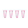 Hairpin Legs Set of 4, 2-Rod Design - Fuchsia Powder Coated Finish