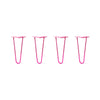 Hairpin Legs Set of 4, 2-Rod Design - Fuchsia Powder Coated Finish
