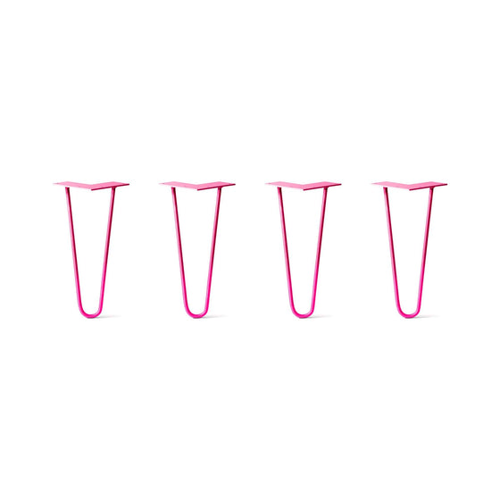 Hairpin Legs Set of 4, 2-Rod Design - Fuchsia Powder Coated Finish