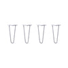 Hairpin Legs Set of 4, 2-Rod Design - Grey Powder Coated Finish