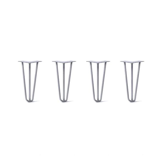 Hairpin Legs Set of 4, 3-Rod Design - Grey Powder Coated Finish