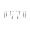 DIY Hairpin Legs Hairpin Legs 12" / Jet Black Satin / 3/8" Hairpin Legs Set of 4, 2-Rod Design - Jet Black Satin Powder Coated Finish