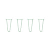 Hairpin Legs Set of 4, 2-Rod Design - Mint Powder Coated Finish