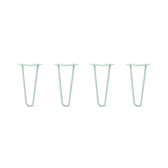 Hairpin Legs Set of 4, 2-Rod Design - Mint Powder Coated Finish