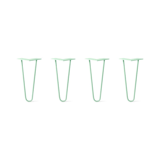 Hairpin Legs Set of 4, 2-Rod Design - Mint Powder Coated Finish