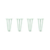 Hairpin Legs Set of 4, 3-Rod Design - Mint Powder Coated Finish