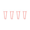 Hairpin Legs Set of 4, 2-Rod Design - Orange-Red Powder Coated Finish