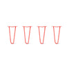 DIY Hairpin Legs Hairpin Legs 12" / Orange / Red / 1/2" Hairpin Legs Set of 4, 2-Rod Design - Orange-Red Powder Coated Finish