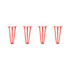 DIY Hairpin Legs Hairpin Legs 12" / Orange / Red / 1/2" Hairpin Legs Set of 4, 3-Rod Design - Orange-Red Powder Coated Finish