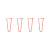 Hairpin Legs Set of 4, 2-Rod Design - Orange-Red Powder Coated Finish