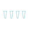 DIY Hairpin Legs Hairpin Legs 12" / Teal / 1/2" Hairpin Legs Set of 4, 2-Rod Design - Teal Powder Coated Finish
