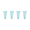 DIY Hairpin Legs Hairpin Legs 12" / Teal / 1/2" Hairpin Legs Set of 4, 3-Rod Design - Teal Powder Coated Finish