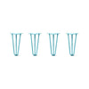DIY Hairpin Legs Hairpin Legs 12" / Teal / 3/8" Hairpin Legs Set of 4, 3-Rod Design - Teal Powder Coated Finish