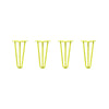 DIY Hairpin Legs Hairpin Legs 12" / Yellow / 3/8" Hairpin Legs Set of 4, 3-Rod Design - Yellow Powder Coated Finish
