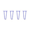 DIY Hairpin Legs Hairpin Legs 13" / Blue / 1/2" Hairpin Legs Set of 4, 2-Rod Design - Blue Powder Coated Finish