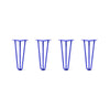 DIY Hairpin Legs Hairpin Legs 13" / Blue / 3/8" Hairpin Legs Set of 4, 3-Rod Design - Blue Powder Coated Finish
