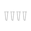 DIY Hairpin Legs Hairpin Legs 13" / Clear / 1/2" Hairpin Legs Set of 4, 2-Rod Design - Clear Coated Finish