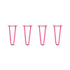Hairpin Legs Set of 4, 2-Rod Design - Fuchsia Powder Coated Finish