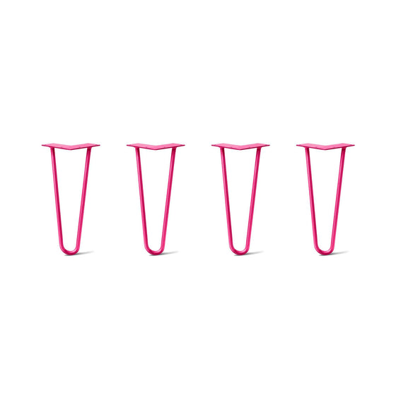 Hairpin Legs Set of 4, 2-Rod Design - Fuchsia Powder Coated Finish