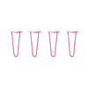 Hairpin Legs Set of 4, 2-Rod Design - Fuchsia Powder Coated Finish