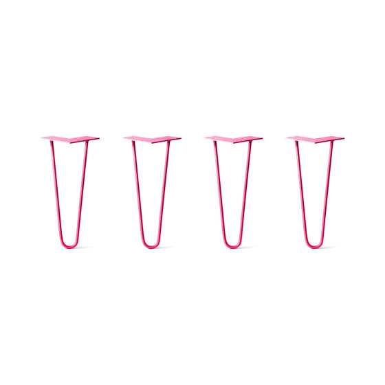 Hairpin Legs Set of 4, 2-Rod Design - Fuchsia Powder Coated Finish