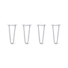 Hairpin Legs Set of 4, 2-Rod Design - Grey Powder Coated Finish