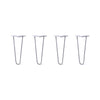 Hairpin Legs Set of 4, 2-Rod Design - Grey Powder Coated Finish