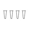DIY Hairpin Legs Hairpin Legs 13" / Jet Black Satin / 1/2" Hairpin Legs Set of 4, 2-Rod Design - Jet Black Satin Powder Coated Finish