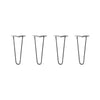 DIY Hairpin Legs Hairpin Legs 13" / Jet Black Satin / 3/8" Hairpin Legs Set of 4, 2-Rod Design - Jet Black Satin Powder Coated Finish