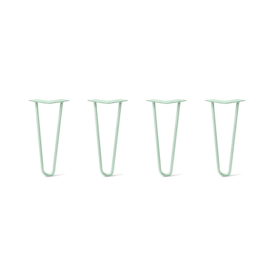 Hairpin Legs Set of 4, 2-Rod Design - Mint Powder Coated Finish