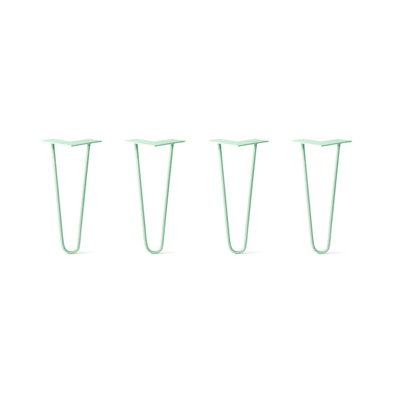 Hairpin Legs Set of 4, 2-Rod Design - Mint Powder Coated Finish