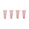 DIY Hairpin Legs Hairpin Legs 13" / Orange / Red / 1/2" Hairpin Legs Set of 4, 3-Rod Design - Orange-Red Powder Coated Finish