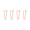 Hairpin Legs Set of 4, 2-Rod Design - Orange-Red Powder Coated Finish