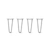 DIY Hairpin Legs Hairpin Legs 13" / Raw Steel / 1/2" Hairpin Legs Set of 4, 2-Rod Design - Raw Steel