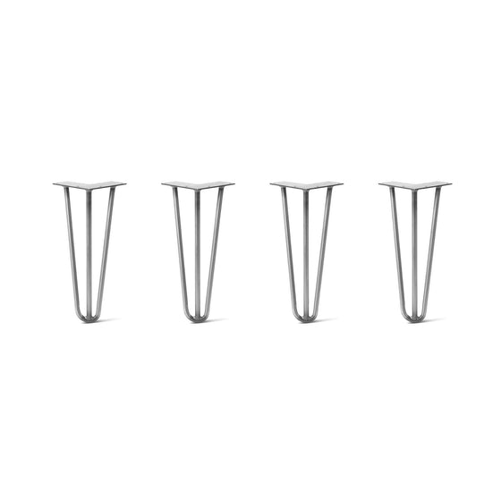 Hairpin Legs Set of 4, 3-Rod Design - Raw Steel