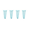 DIY Hairpin Legs Hairpin Legs 13" / Teal / 1/2" Hairpin Legs Set of 4, 3-Rod Design - Teal Powder Coated Finish
