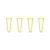 DIY Hairpin Legs Hairpin Legs 13" / Yellow / 1/2" Hairpin Legs Set of 4, 2-Rod Design - Yellow Powder Coated Finish