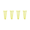 DIY Hairpin Legs Hairpin Legs 13" / Yellow / 1/2" Hairpin Legs Set of 4, 3-Rod Design - Yellow Powder Coated Finish