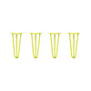 DIY Hairpin Legs Hairpin Legs 13" / Yellow / 3/8" Hairpin Legs Set of 4, 3-Rod Design - Yellow Powder Coated Finish