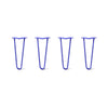 DIY Hairpin Legs Hairpin Legs 14" / Blue / 1/2" Hairpin Legs Set of 4, 2-Rod Design - Blue Powder Coated Finish