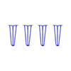 DIY Hairpin Legs Hairpin Legs 14" / Blue / 3/8" Hairpin Legs Set of 4, 3-Rod Design - Blue Powder Coated Finish