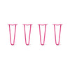Hairpin Legs Set of 4, 2-Rod Design - Fuchsia Powder Coated Finish