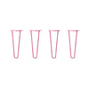 Hairpin Legs Set of 4, 2-Rod Design - Fuchsia Powder Coated Finish