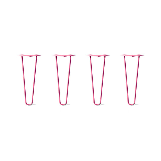 Hairpin Legs Set of 4, 2-Rod Design - Fuchsia Powder Coated Finish