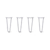 Hairpin Legs Set of 4, 2-Rod Design - Grey Powder Coated Finish